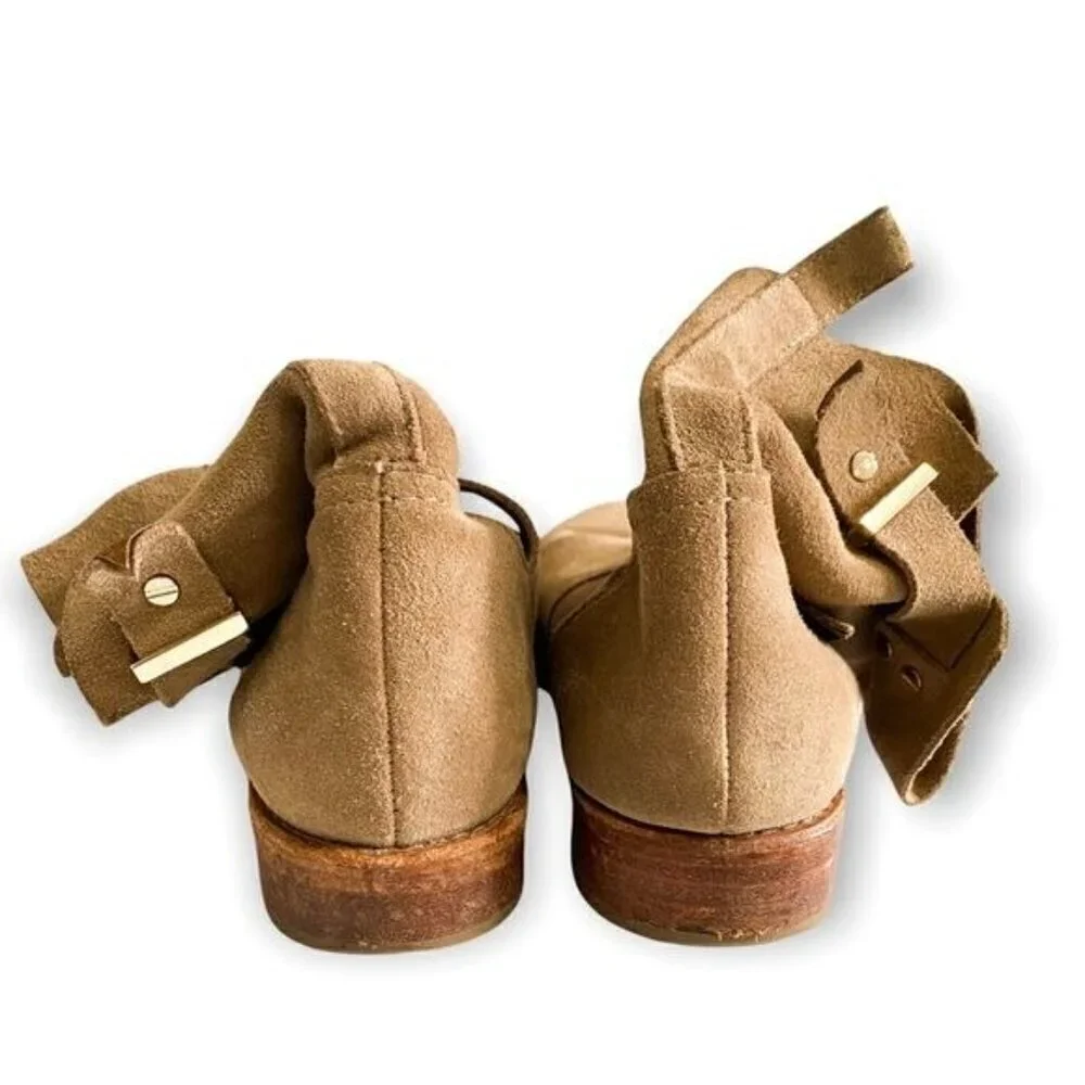 Joie Hoxton Suede Beige Spring Ankle Boots, size 36.5EU